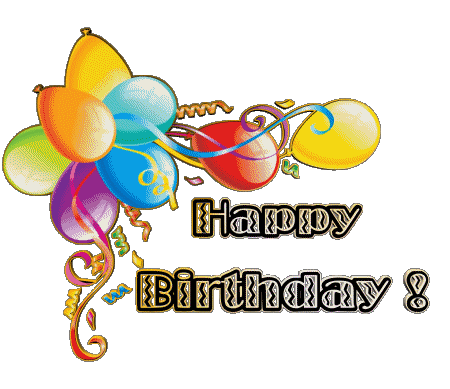 002 Balloons - Confetti Happy Birthday Inglese Messagi 