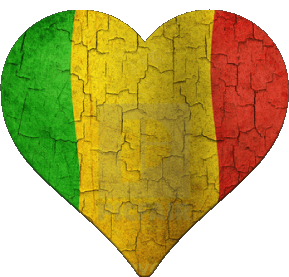 Heart Mali Africa Flags 