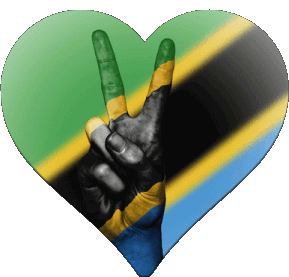 Coeur Tanzania África Banderas 