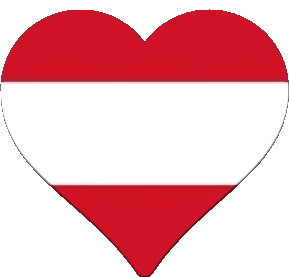 Coeur Autriche Europe Drapeaux 