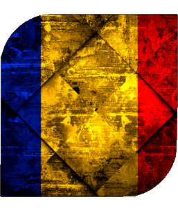 Quadrato Chad Africa Bandiere 