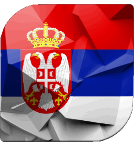 Quadrato Serbia Europa Bandiere 