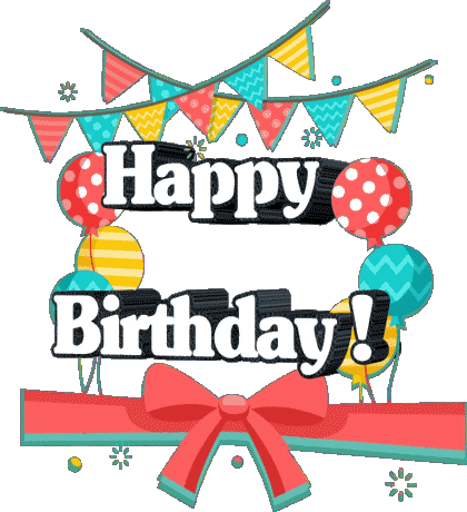 006 Balloons - Confetti Happy Birthday English Messages 