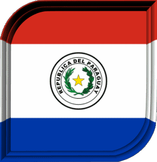 Square Paraguay America Flags 