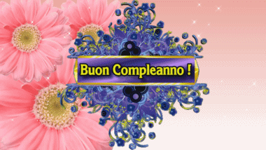 003 Fond Animé Floreale Buon Compleanno Italien Messages 