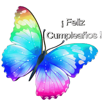 005 Sfondo trasparente Mariposas Feliz Cumpleaños Spagnolo Messagi 