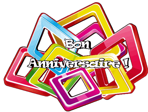 017 Transparent Background Abstrait - Géométrique Bon Anniversaire French Messages 