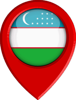 Standort-Pin Usbekistan Asien Fahnen 