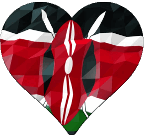 Corazón Kenia África Banderas 