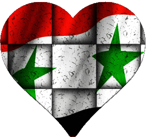 Coeur Syrie Asie Drapeaux 
