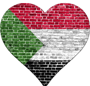 Coeur Soudan Afrique Drapeaux 
