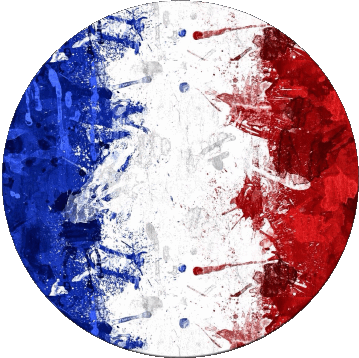Round National France Flags 