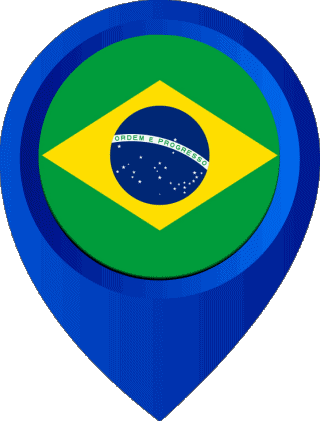 Location Pin Brazil America Flags 