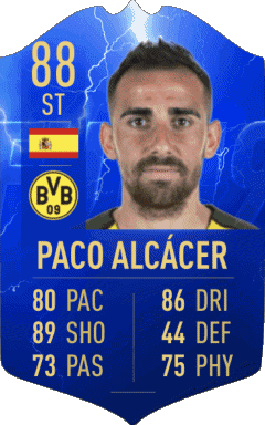 Paco Alcacer Spagna F I F A - Giocatori carte Videogiochi Multimedia 