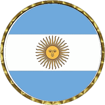Round - Rings Argentina America Flags 