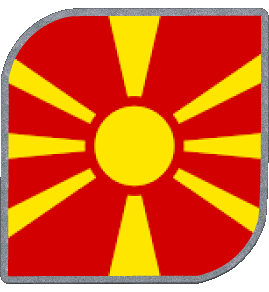 Quadrato Macedonia Europa Bandiere 