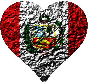 Heart Peru America Flags 