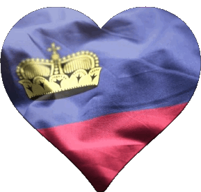 Heart Liechtenstein Europe Flags 