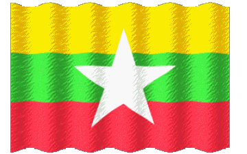 Waving Burma Asia Flags 