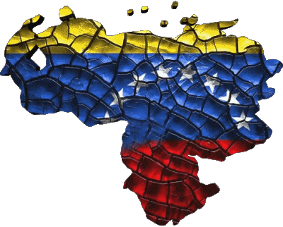 Karte Venezuela Amerika Fahnen 