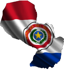Karte Paraguay Amerika Fahnen 