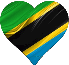Coeur Tanzanie Afrique Drapeaux 