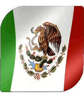 Square Mexico America Flags 