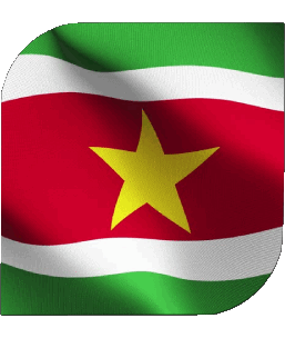 Square Suriname America Flags 