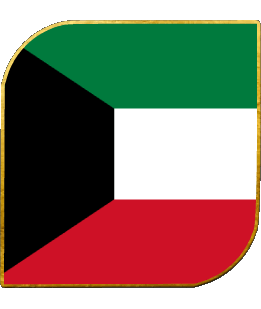 Quadrato Kuwait Asia Bandiere 