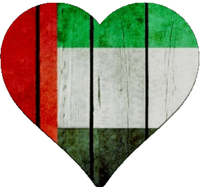 Cuore Emirati Arabi Uniti Asia Bandiere 
