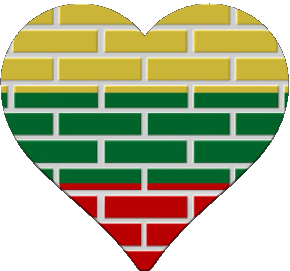 Coeur Lituanie Europe Drapeaux 