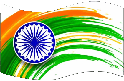 Rectangle Inde Asie Drapeaux 