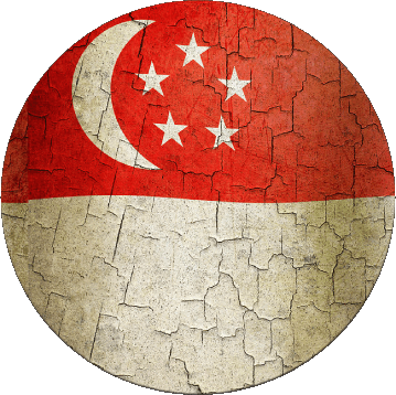 Round Singapore Asia Flags 