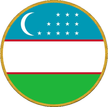 Tondo Uzbekistan Asia Bandiere 