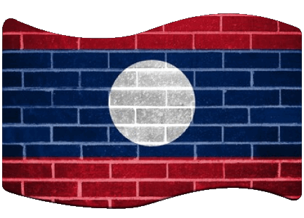 Rectangle Laos Asie Drapeaux 