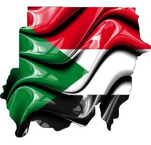 Karte Sudan Afrika Fahnen 