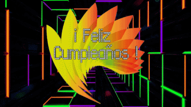 001 Fondo animado Abstracto - Geométrico Feliz Cumpleaños Español Mensajes 