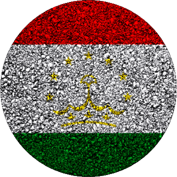 Round Tajikistan Asia Flags 