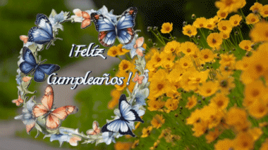 004 Animated Background Mariposas Feliz Cumpleaños Spanish Messages 