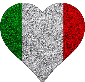 Heart National Italy Europe Flags 