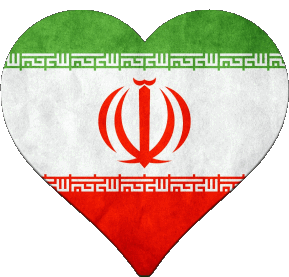 Coeur Iran Asie Drapeaux 