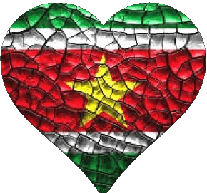 Heart Suriname America Flags 