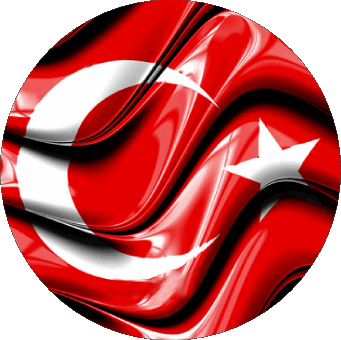 Tondo Turchia Asia Bandiere 