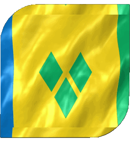 Square Saint Vincent and the Grenadines America Flags 