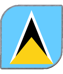 Square St. Lucia America Flags 