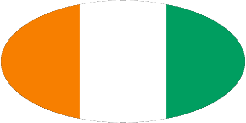 Ovale 01 Côte d Ivoire Afrique Drapeaux 