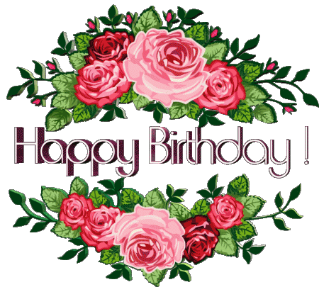 014 Transparent Background Floral Happy Birthday English Messages 