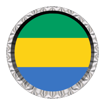 Round - Rings Gabon Africa Flags 