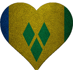 Coeur San Vicente y las Granadinas América Banderas 