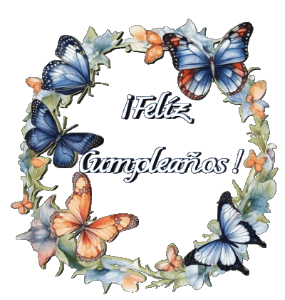 007 Transparent Background Mariposas Feliz Cumpleaños Spanish Messages 